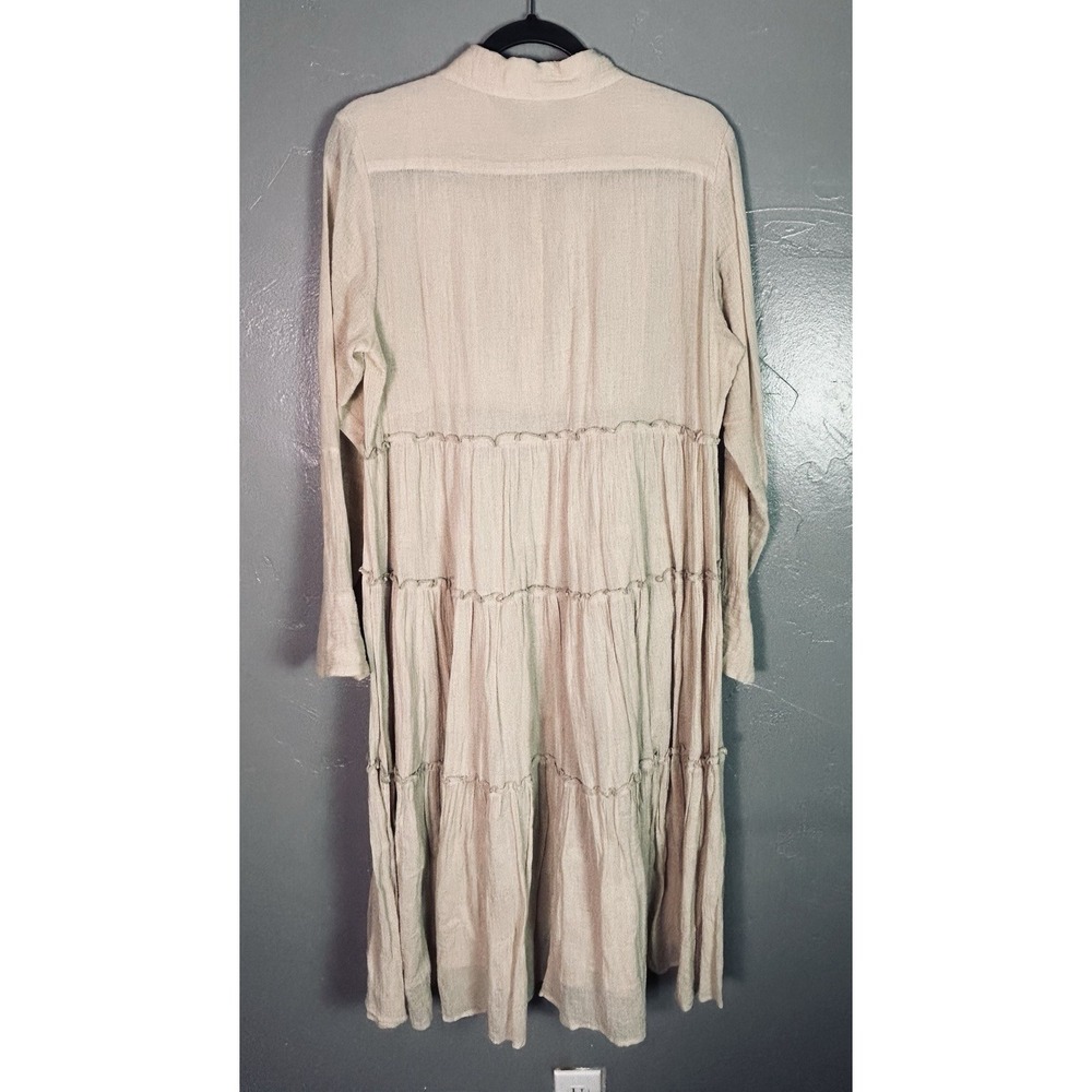 Sundance Enchanted Days pintuck tiered midi dress L 100% Cotton Cottage Core - Picture 3 of 14